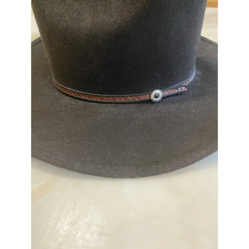 Silver Canyon Santa Fe Crushable Wool Felt Outback Western Cowboy Hat, M - Black